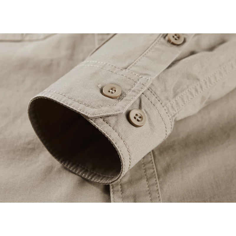 New Spring American Casual Embroidered Long Sleeve Shirt