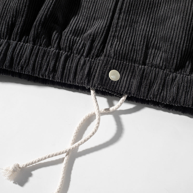 Plain corduroy embroidered skipper jacket