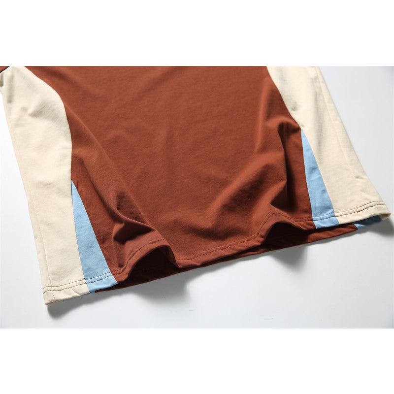 夏新作配色100%コットンアルファベットTシャツ