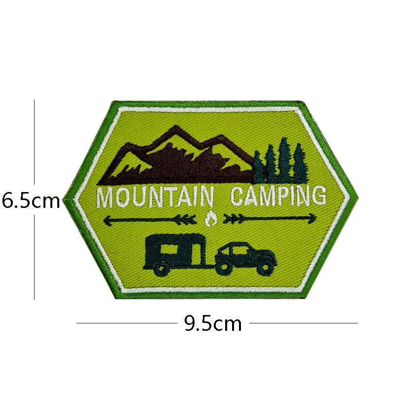 American casual retro embroidered fabric with 5 types of badges