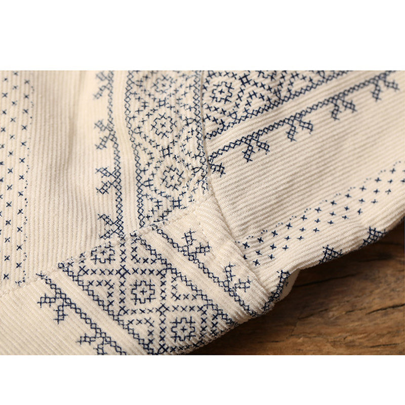 New Spring Ethnic Navajo Cashew Nut Long Sleeve Shirt