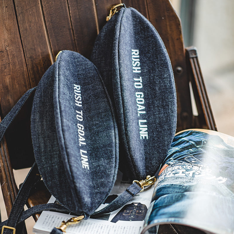 13.5 oz Denim Alphabet Side Bag