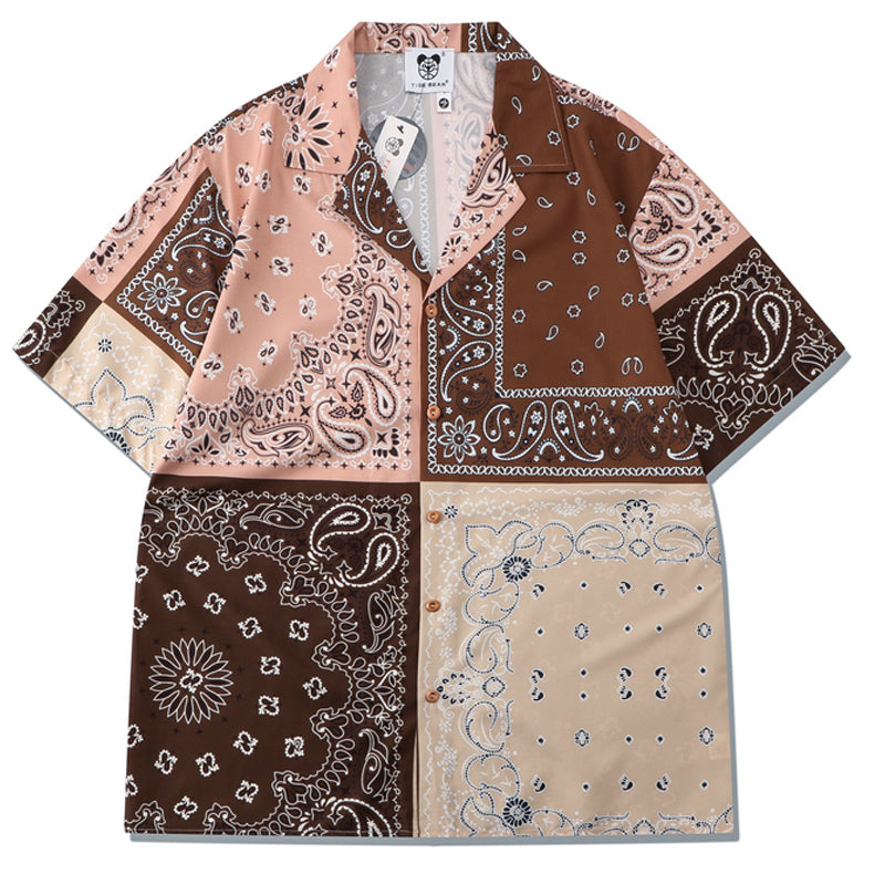 Cashew print short sleeve and shorts 2-piece set