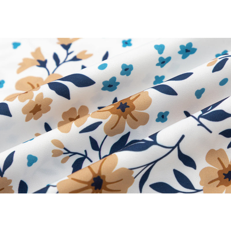 Fresh floral print short sleeve shirt