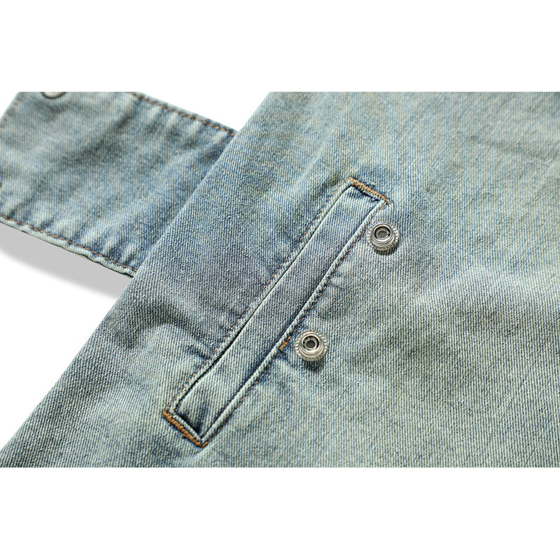 Denim Wash Zipper Vest