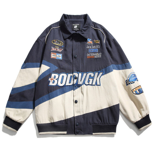 Classic outerwear: embroidered American casual jacket