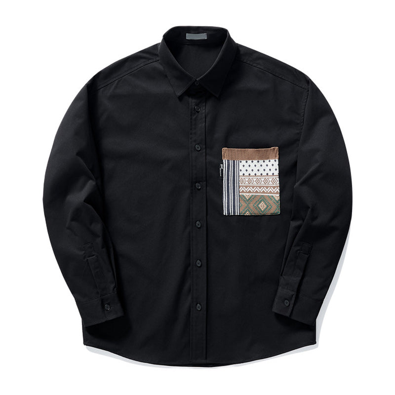 Fashionable pocket long sleeve shirt