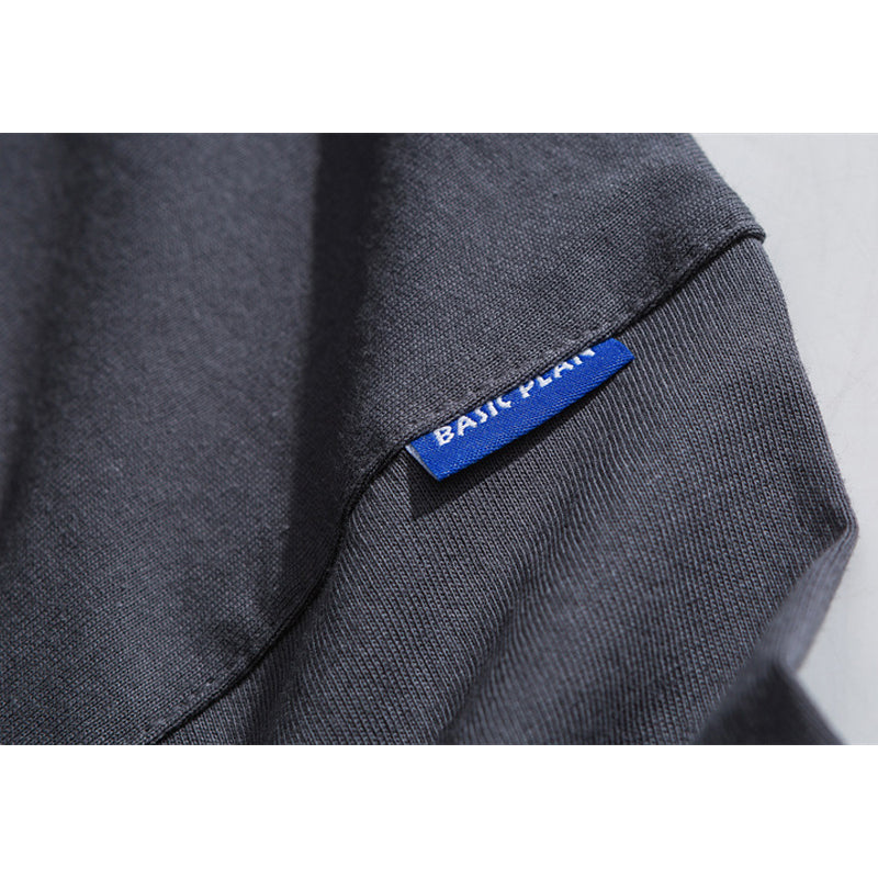 刺繡入り 不規則ステッチコットンTシャツ