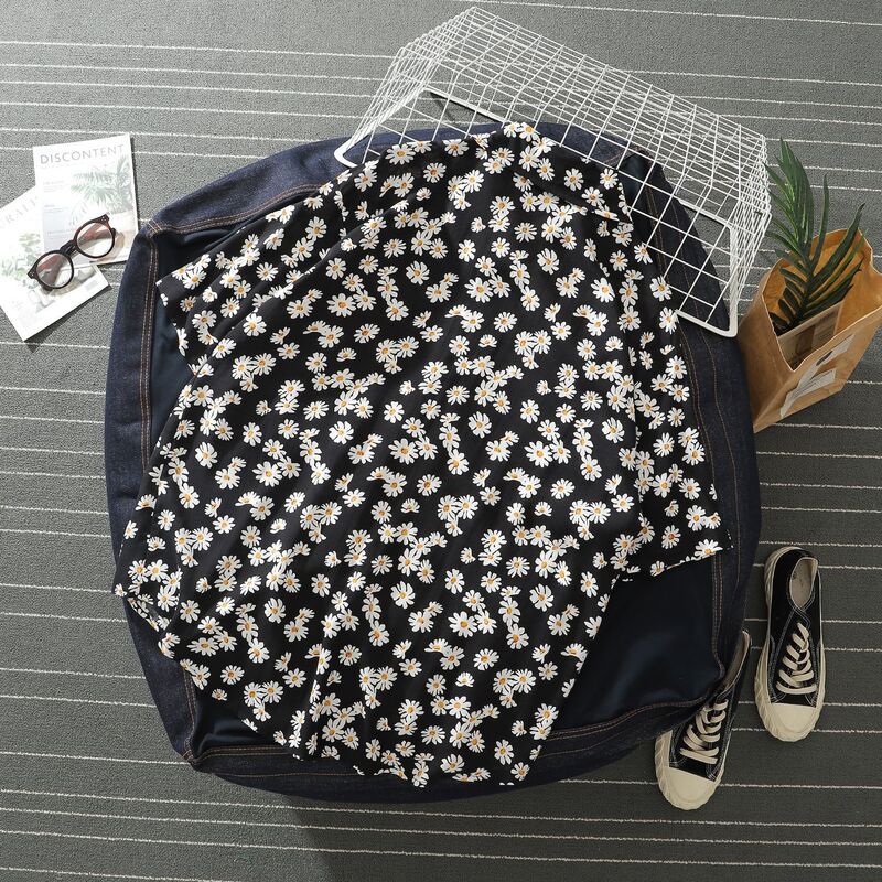 New summer daisy print short sleeve shirt