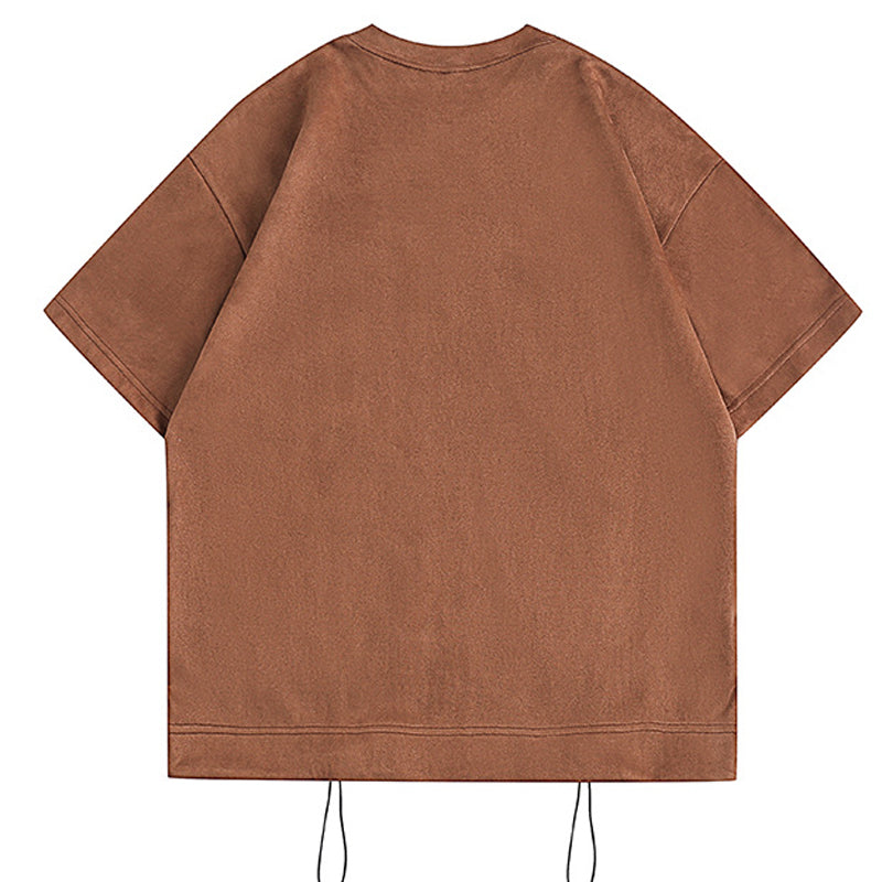 New for summer: 3D pocket suede short sleeve T-shirt