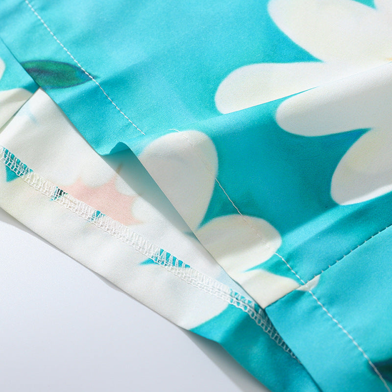 Aloha style floral print shirt in two colors