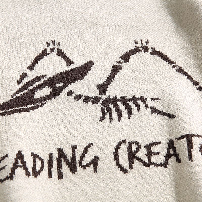 「Leading Creator」シリーズ ジャガード織ラグラン配色ニットセーター