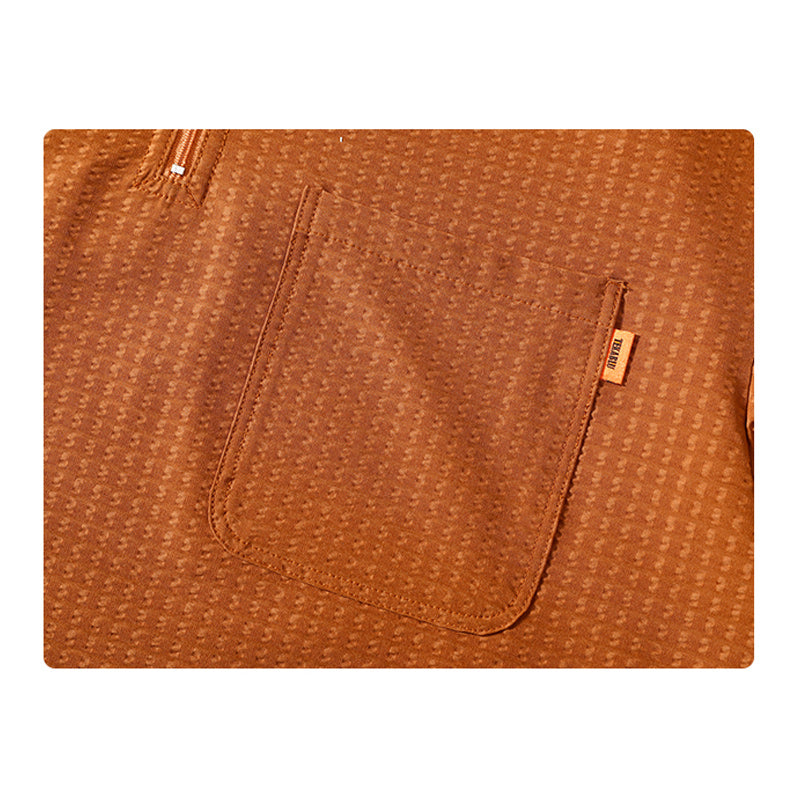 High-quality plain zipper classic polo shirt