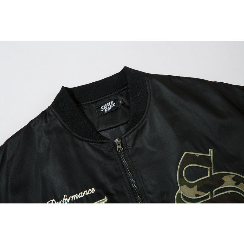 American casual embroidered alphabet flight jacket