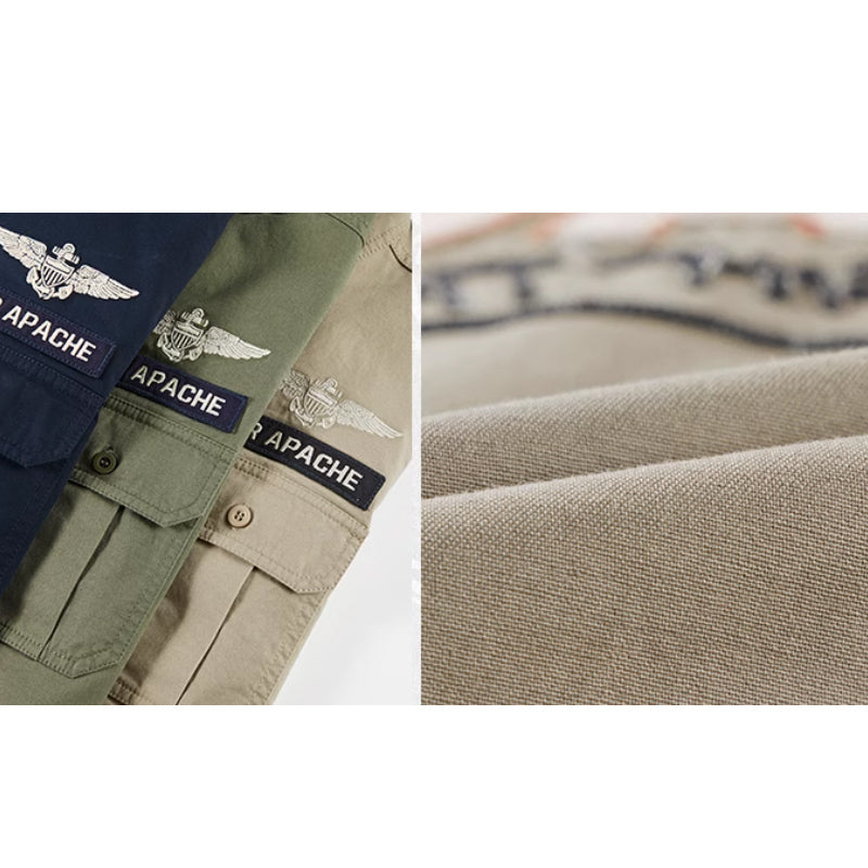 New Spring American Casual Embroidered Long Sleeve Shirt