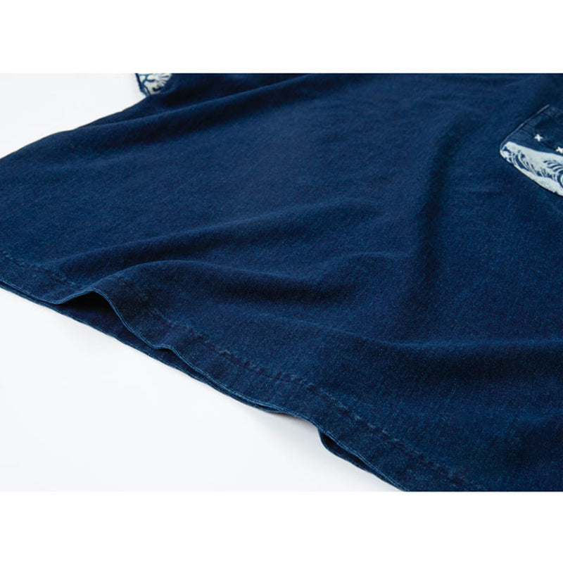 神奈川沖波裏ポケ 藍染Tシャツ
