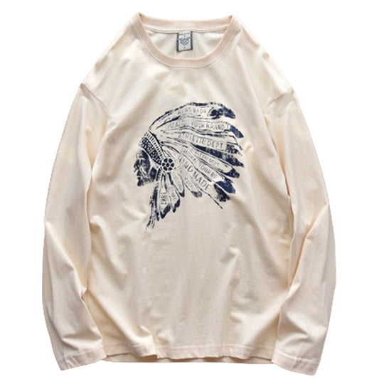 New Spring Cotton American Casual Print Long Sleeve T-Shirt