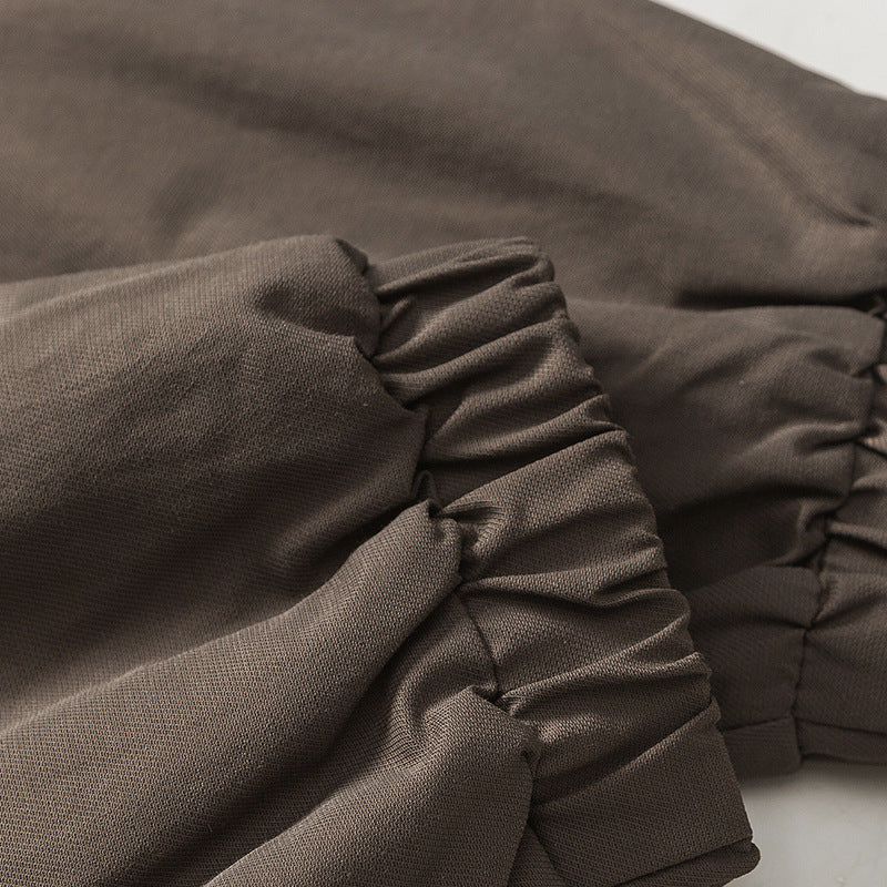 Loose-fitting stand-collar jacket