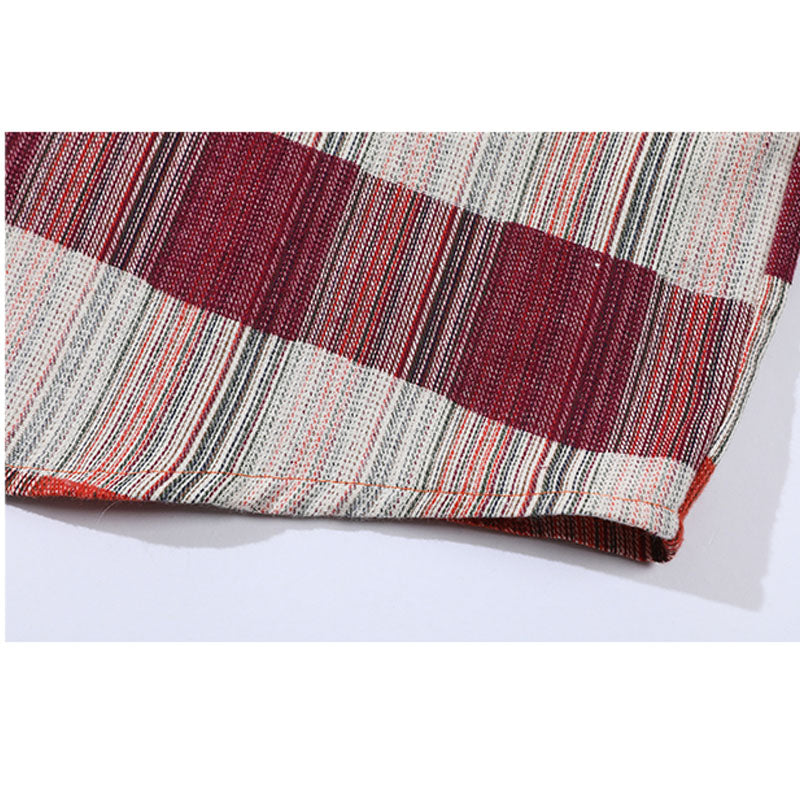 Jacquard colorful check long-sleeved shirt
