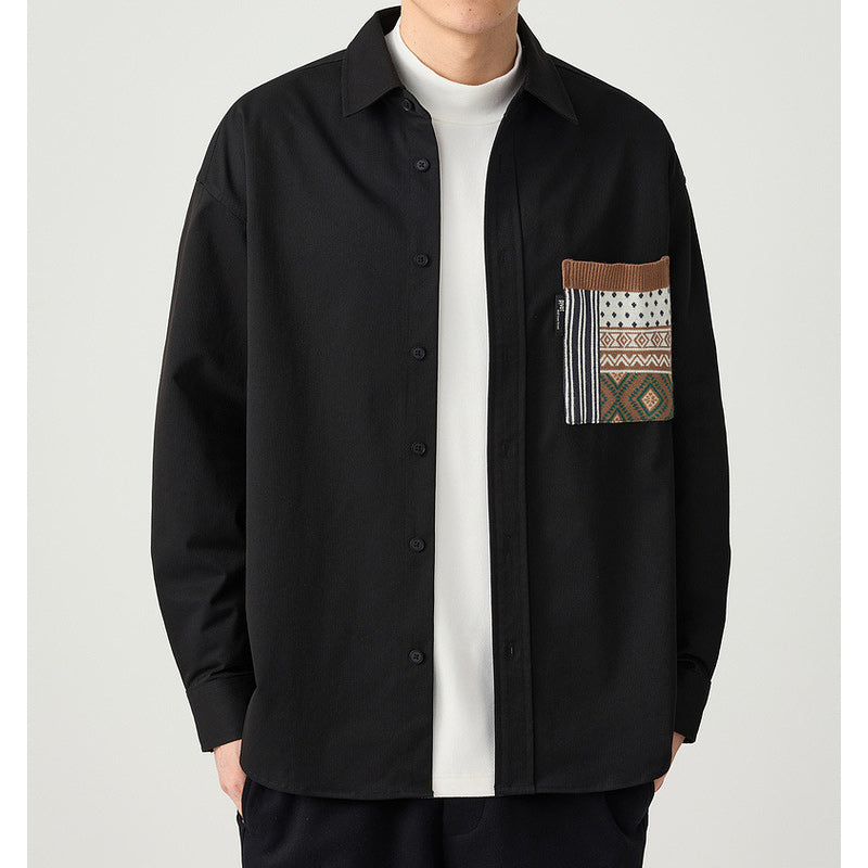 Fashionable pocket long sleeve shirt