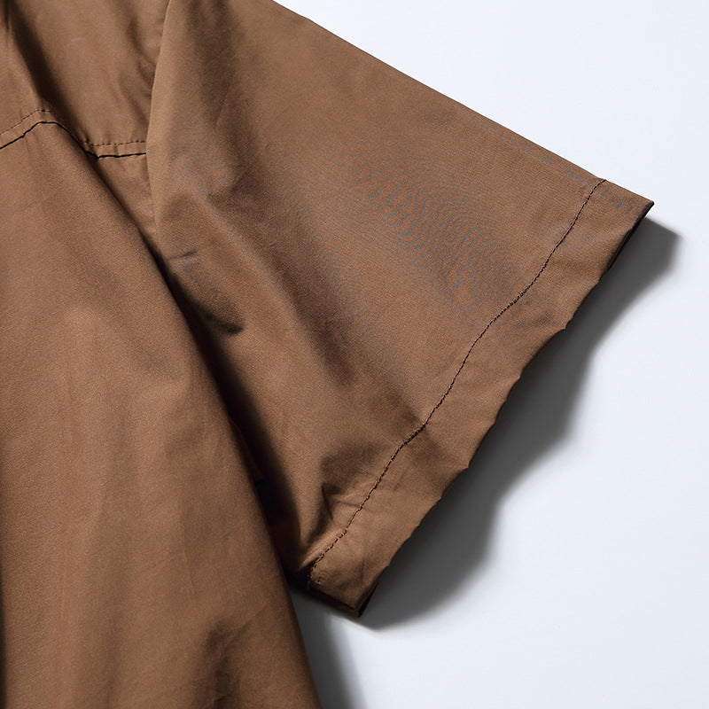 New for summer: Solid color 3D pocket short sleeve shirt