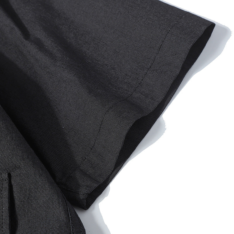 New for summer: Plain suit shirt with folded collar and short sleeves