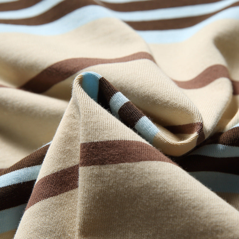 New summer 3D pocket striped T-shirt