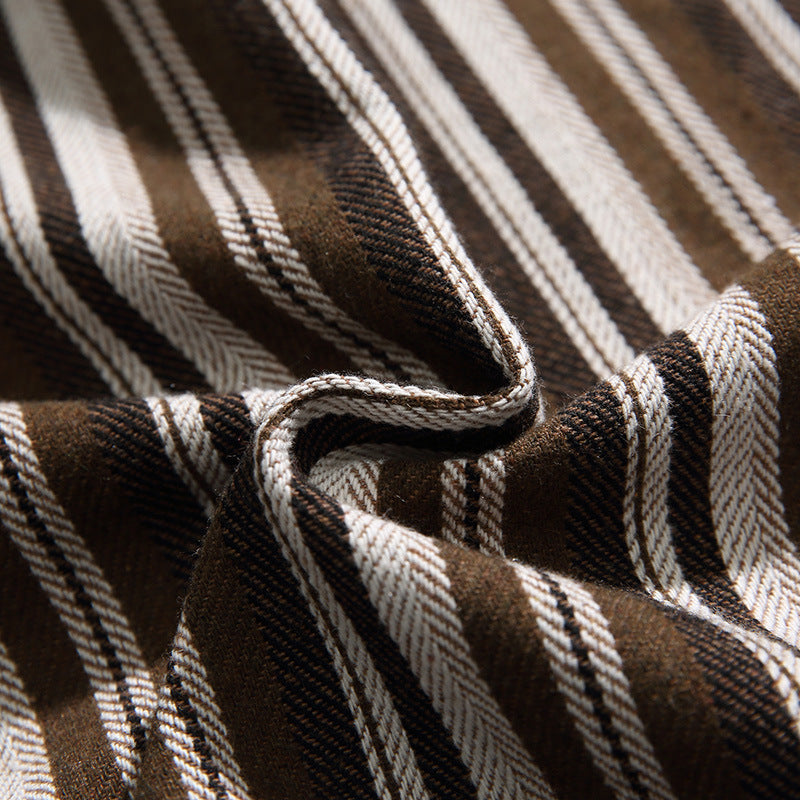 Striped long-sleeved shirt with pocket