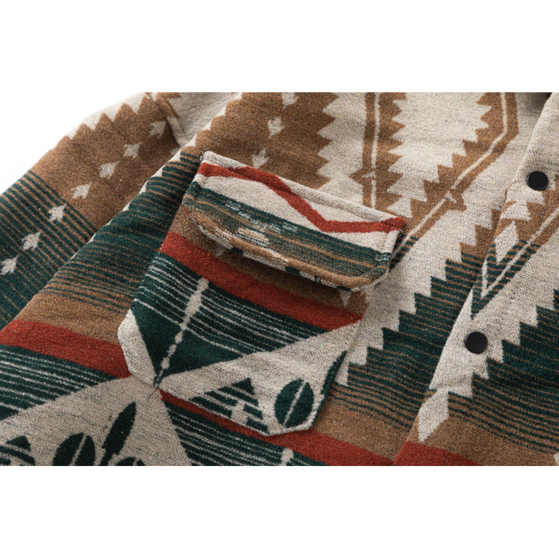 Ethnic print long-sleeved shirt for fall