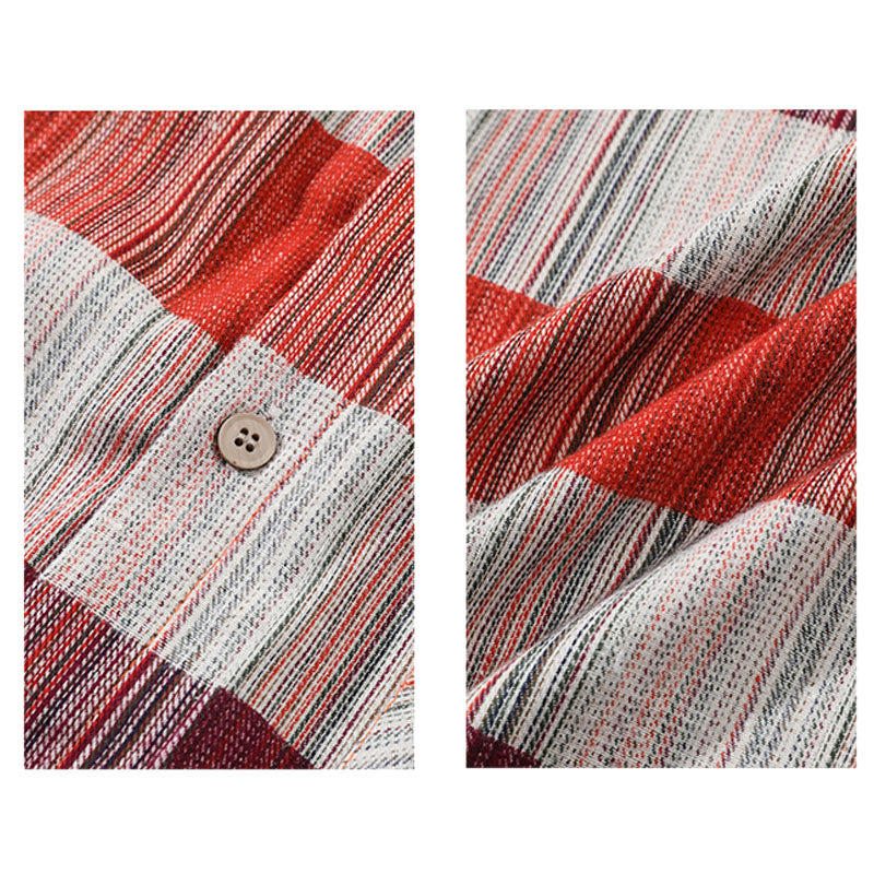 Jacquard colorful check long-sleeved shirt