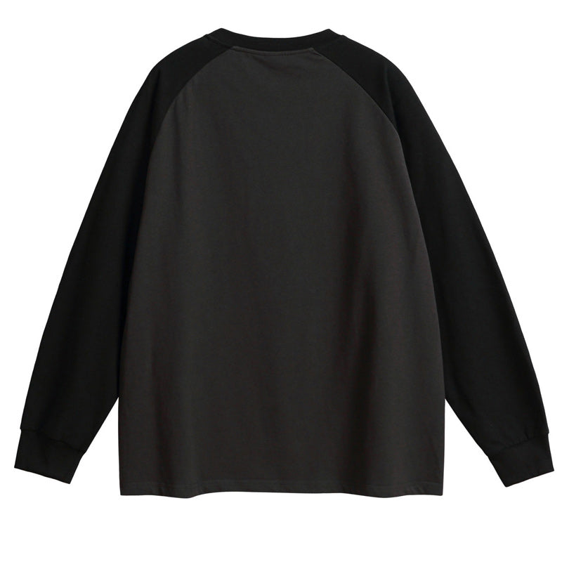 Four-color long-sleeved T-shirt with contrasting colors
