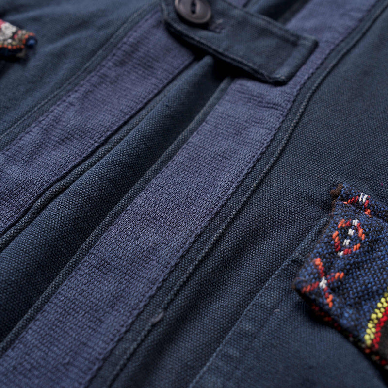 Sanjuro Kimono Jacket, Ethnic-style Classic Color-block Jacket