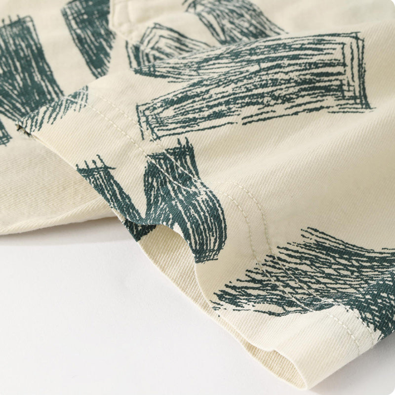 Alphabet print aloha shirt