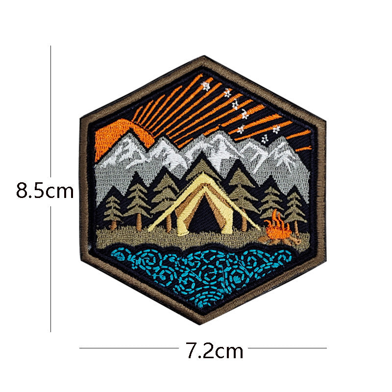 American casual retro embroidered fabric with 5 types of badges