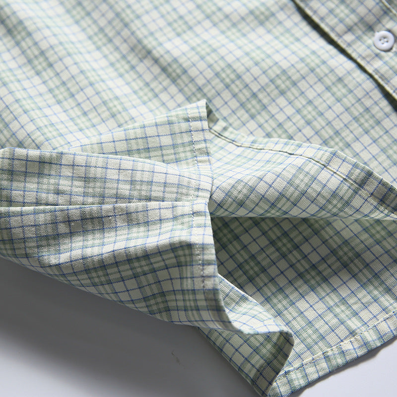 Spring New Arrivals 100% Cotton Check Long Sleeve Shirt