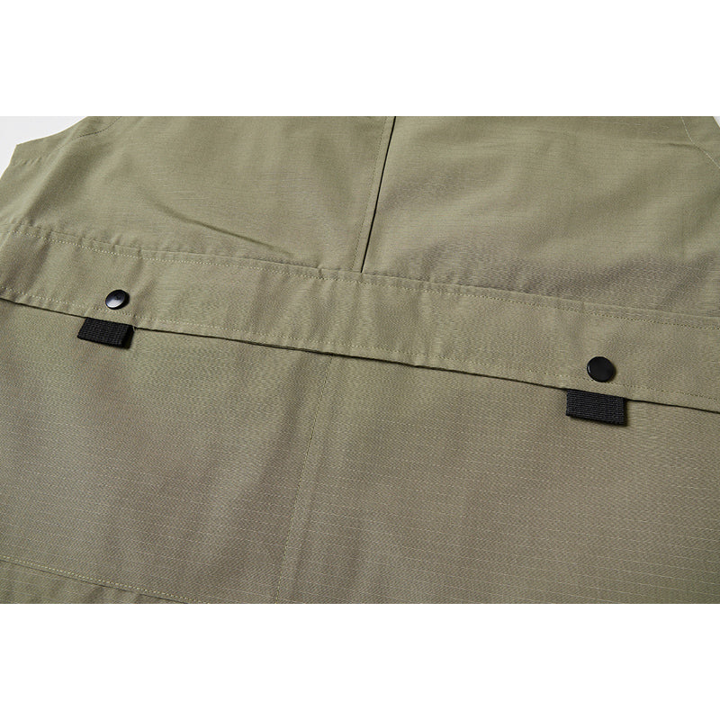 3色展開 Multi pocket フェイクレイヤードチェック柄アウトドアベスト