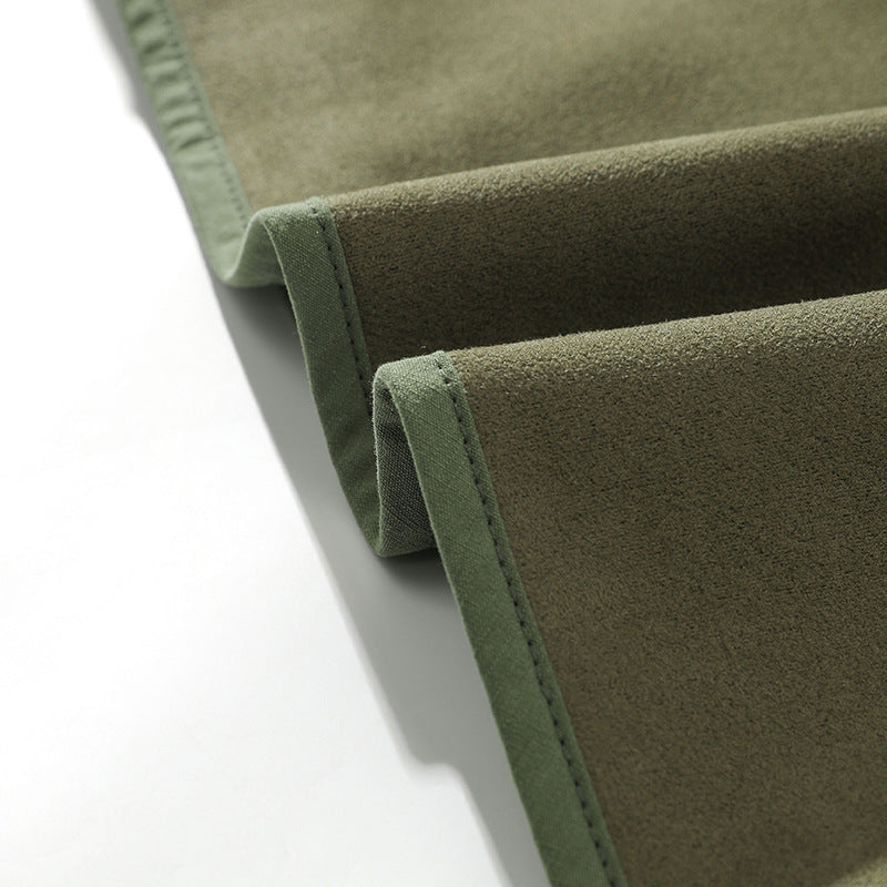 Color-block zipper pocket collarless jacket