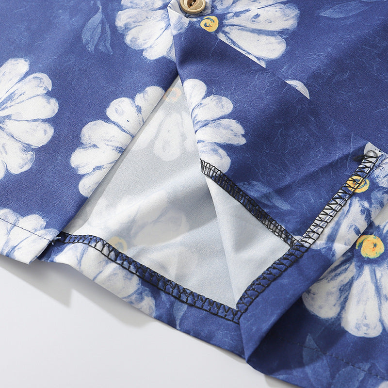 New for summer: floral print short-sleeved shirt