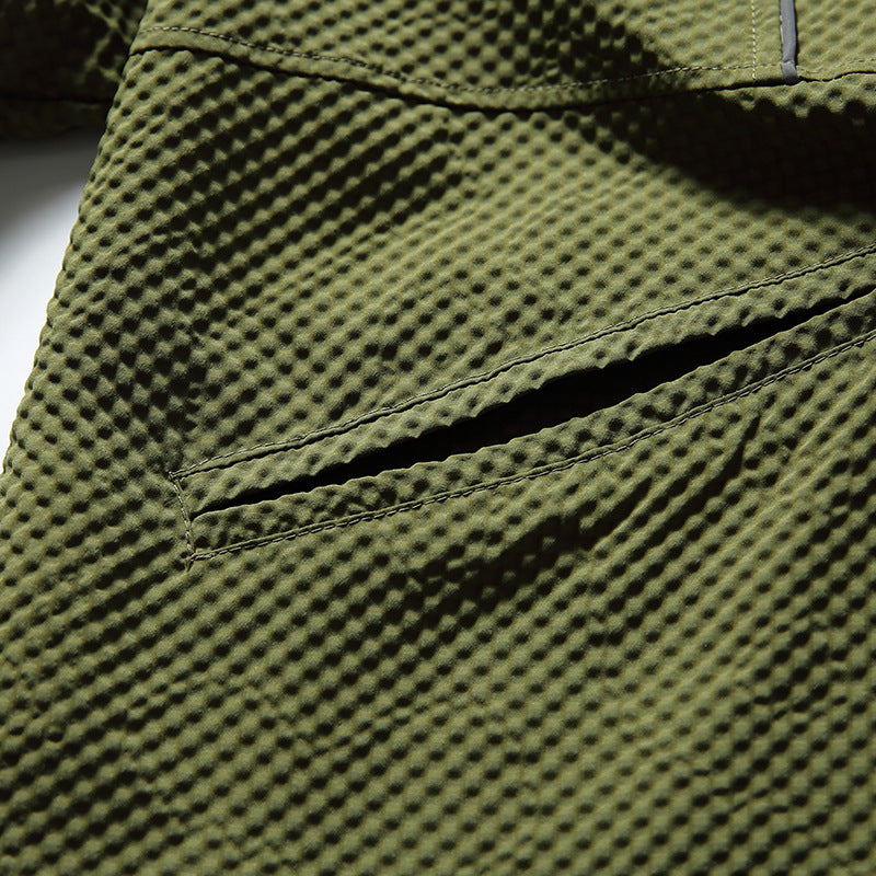 New summer multi-pocket plain short-sleeved shirt