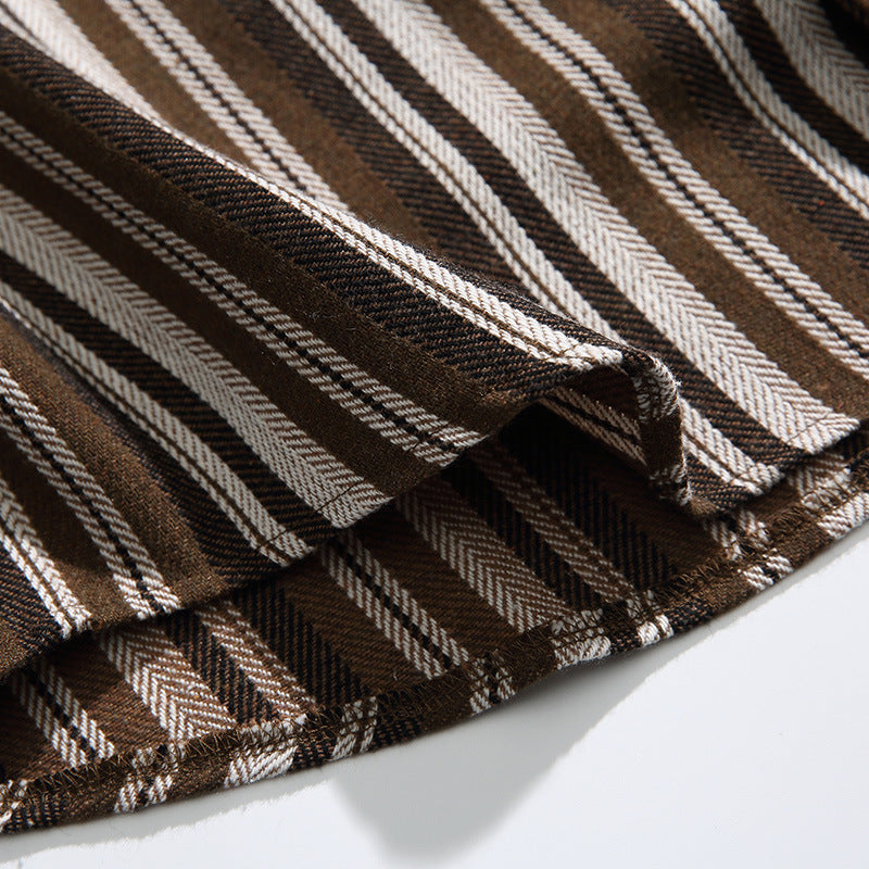 Striped long-sleeved shirt with pocket