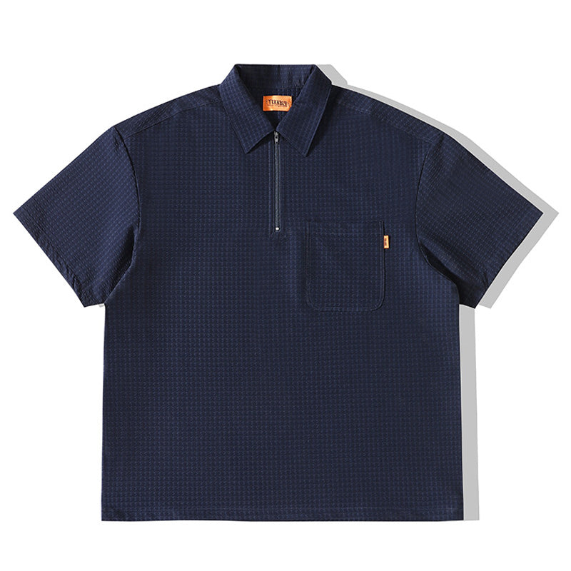 High-quality plain zipper classic polo shirt