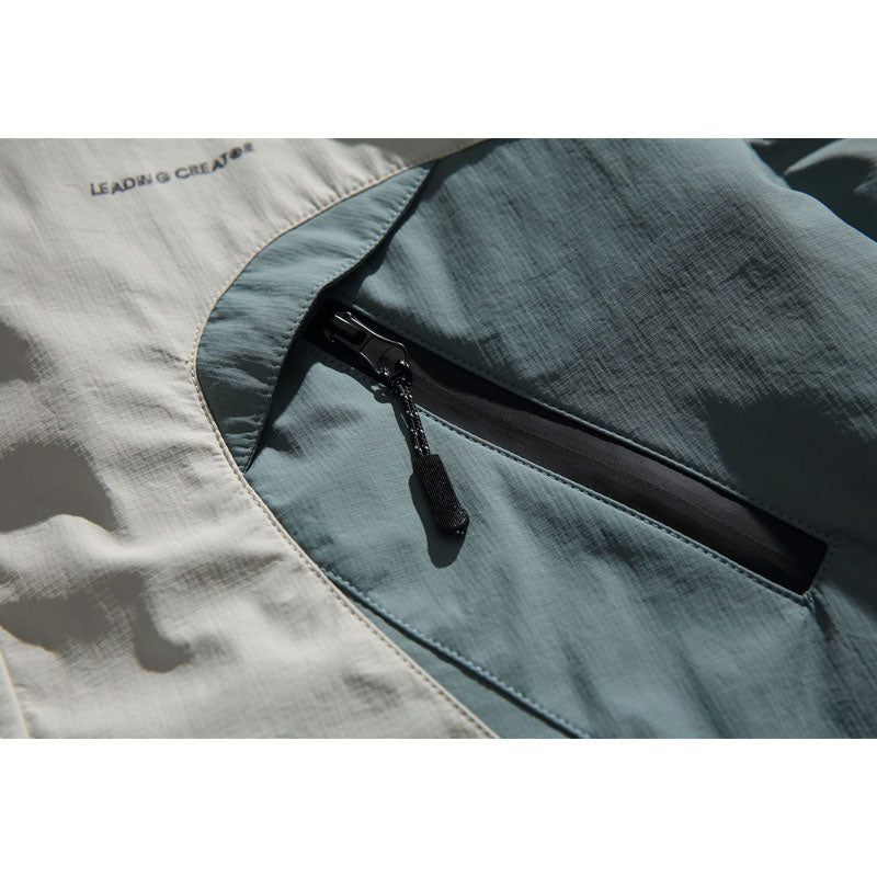 Hooded cargo jacket with switch