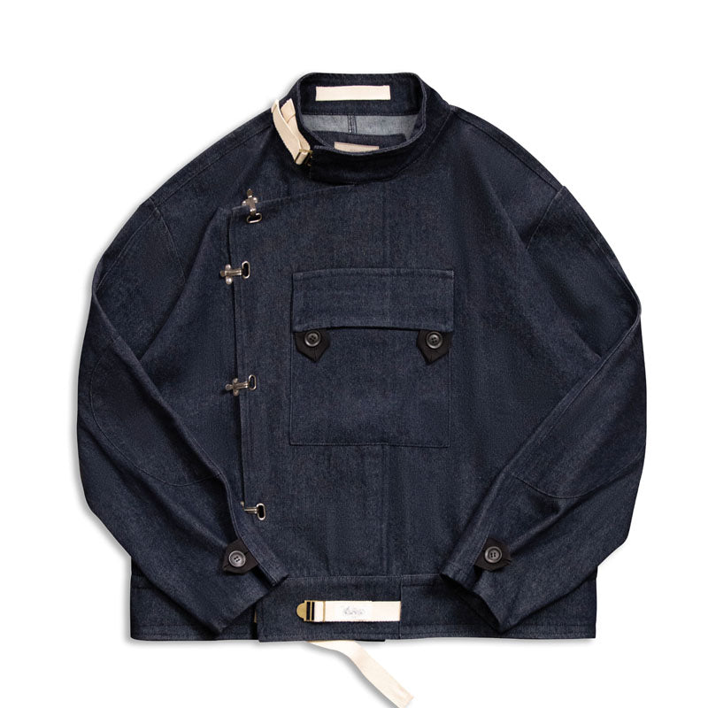 13oz Denim Swedish Army Motorcycle Denim Jacket