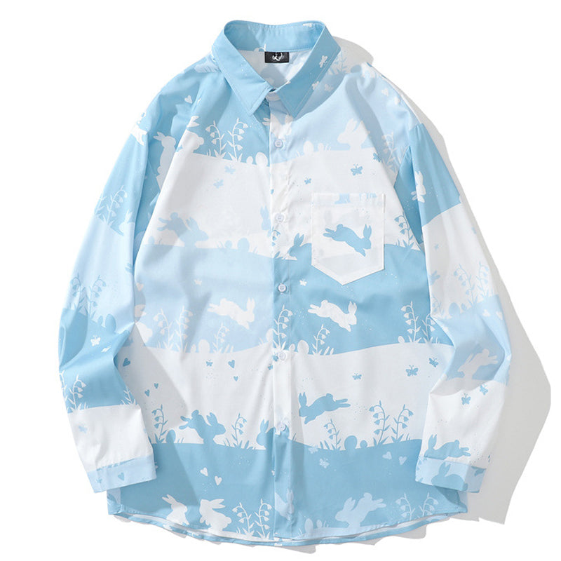 New for Spring: Cute rabbit print long sleeve shirt