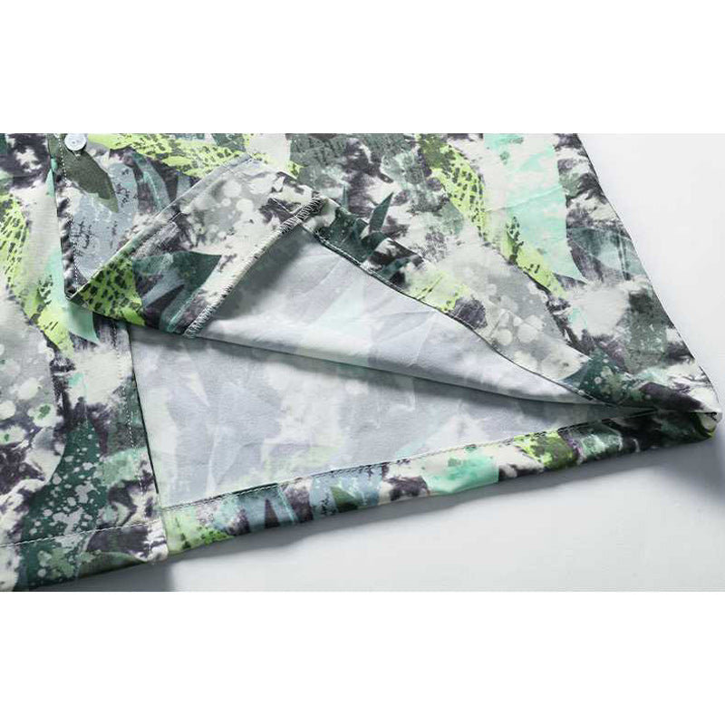 Cuban color all-over print aloha shirt, short sleeves
