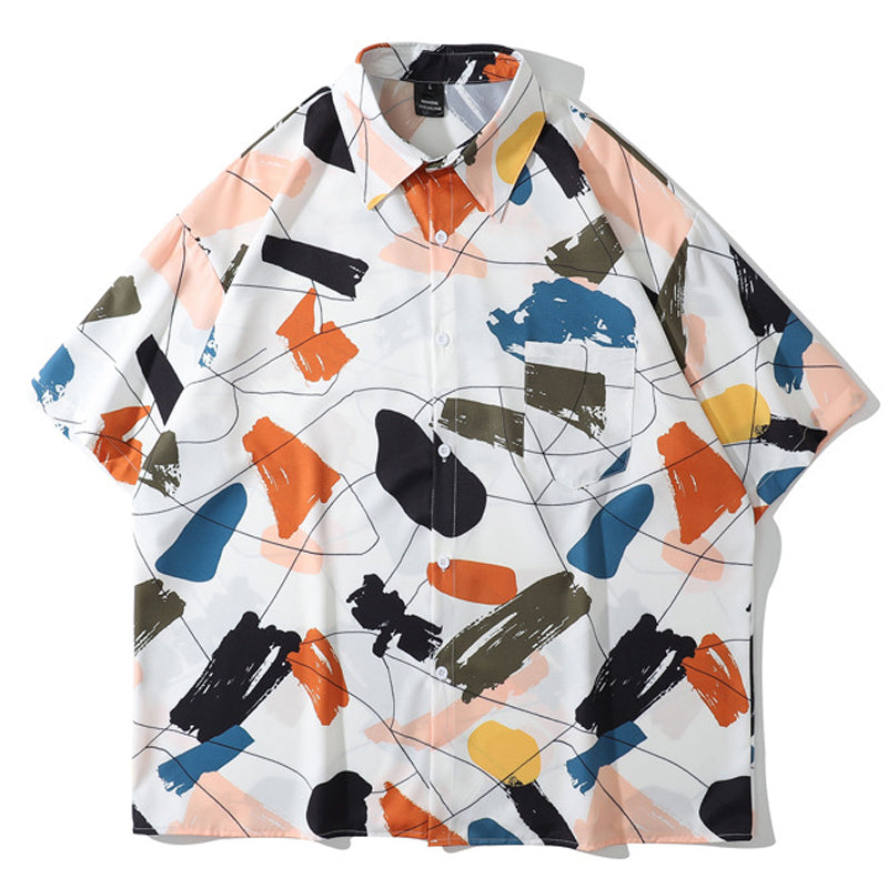 New for summer: Graffiti print short-sleeved shirt