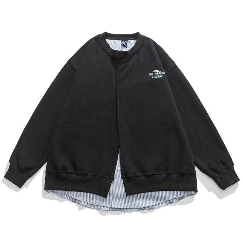 Cityboy Faux Layered Embroidered Sweatshirt