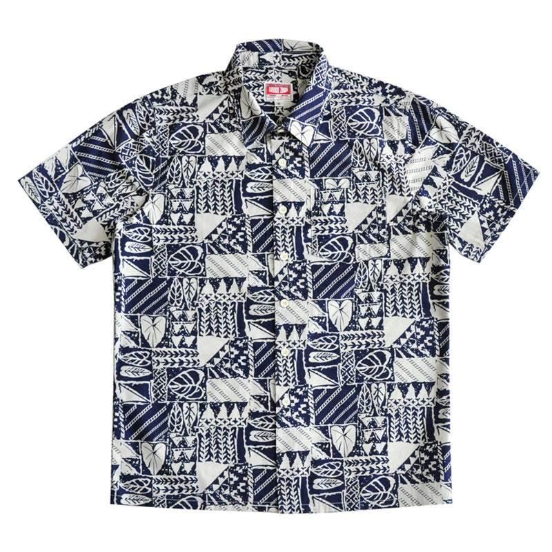 Choose from two botanical print aloha shirts