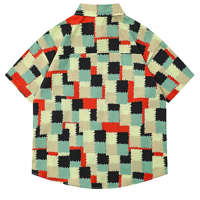New for summer: Vintage check print short sleeve shirt