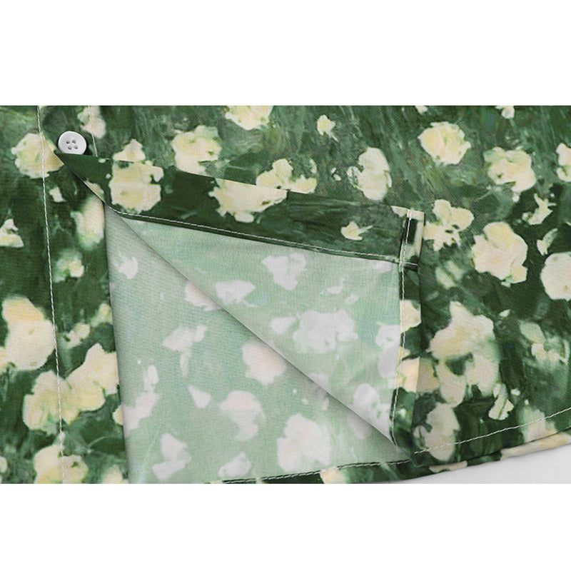 Retro small flower print aloha shirt
